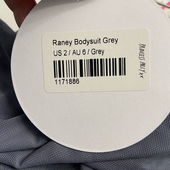Princess Polly Raney Bodysuit Size 2 Gray Strapless New With Tag - Picture 7 of 9